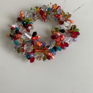 Acrylic/glass bead necklace 22”